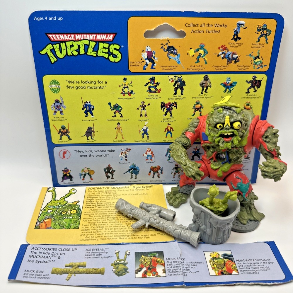 TMNT Teenage Mutant Ninja Turtles Muckman Joe Eyeball Complete 1990